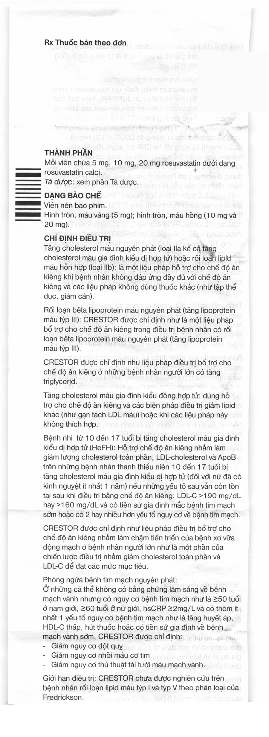 Crestor 5mg trị rối loạn lipid máu